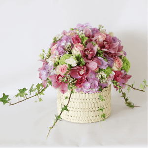 Mixed purple, pink and green flowers, Judi