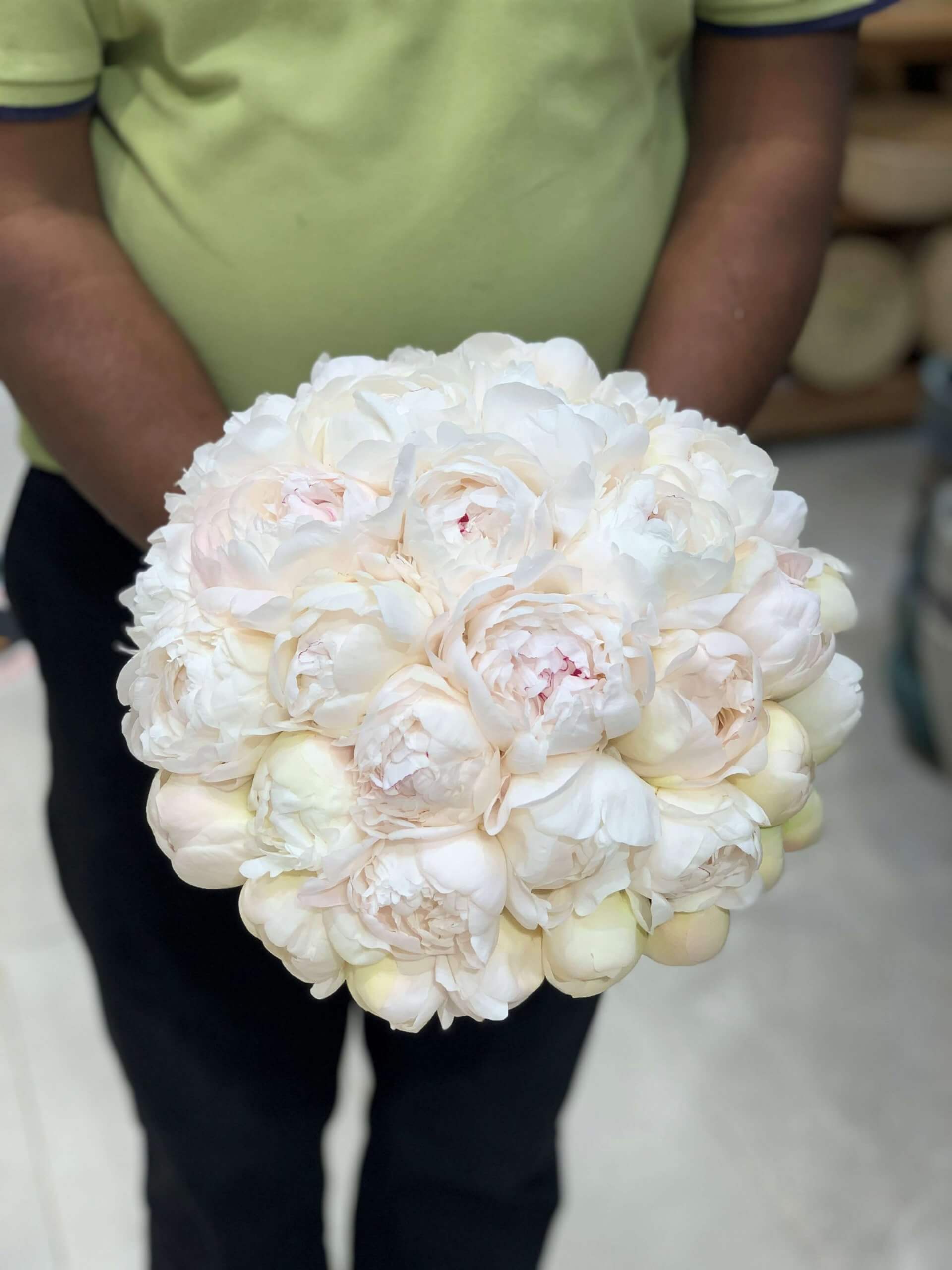 Bridal bouquet of peonies