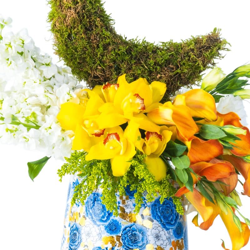 Moon Arrangement In A Blue Pot