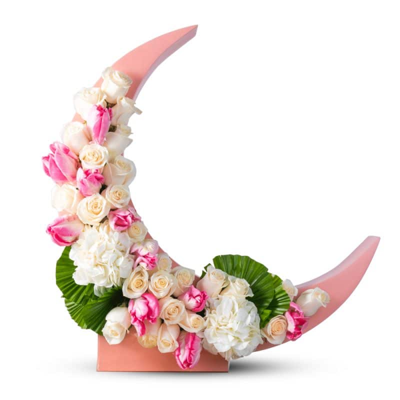 Pink Half Moon Flower Arrangement