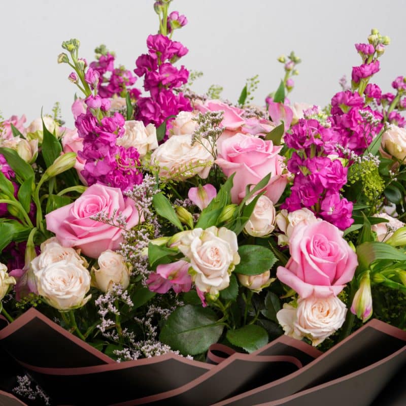 Roses with Matthiola Affection Arrangement