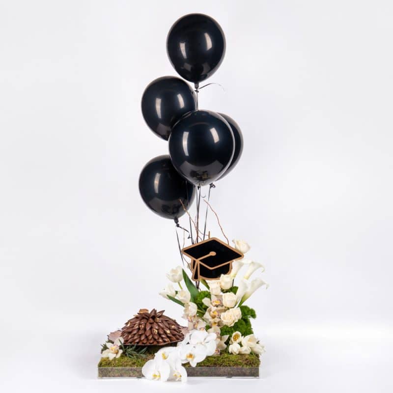 White Cymbidium and Rose with Praline Chocolate