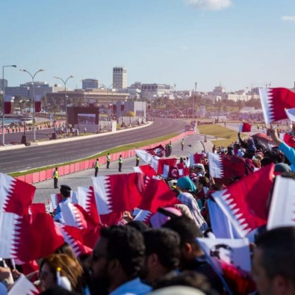 people watching Qatar National Day parade