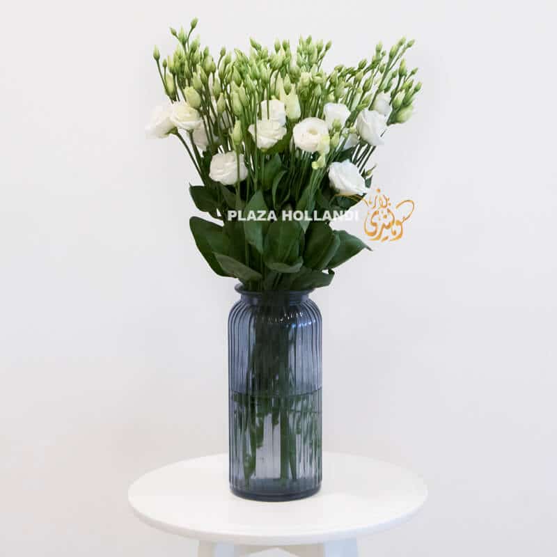 ID 05 blue vase with eustoma flowers