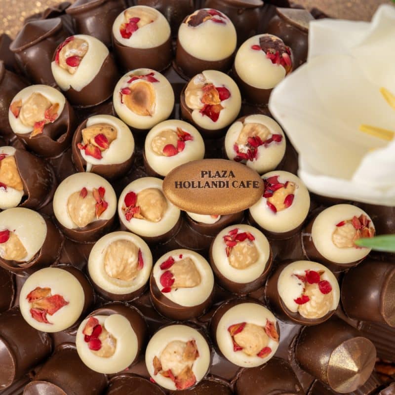 White Roses with Chocolate Treats