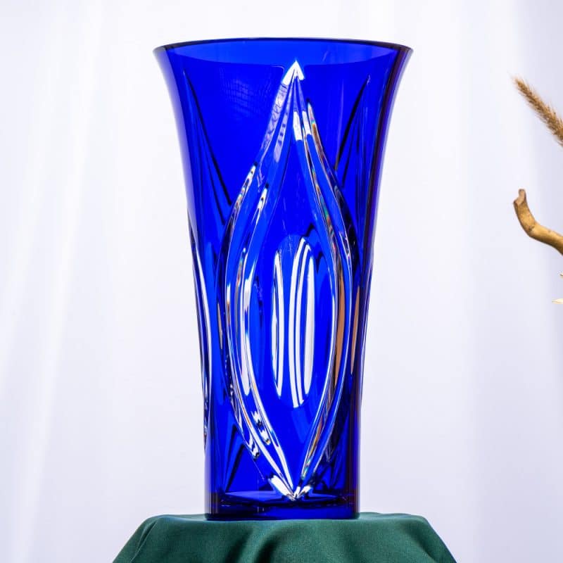 Dark Blue Cristallerie de Montbronn Crystal Vase