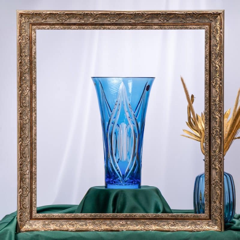 Blue Cristallerie de Montbronn Crystal Vase