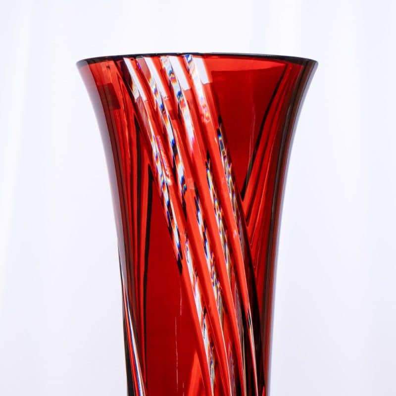 Red Cristallerie de Montbronn Crystal Vase