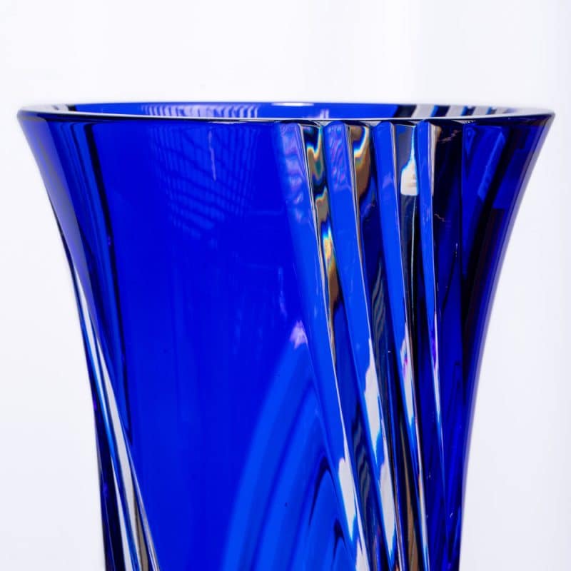 Blue Cristallerie de Montbronn Crystal Vase