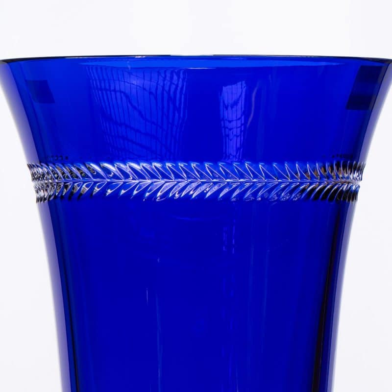 Blue Cristallerie de Montbronn Crystal Vase