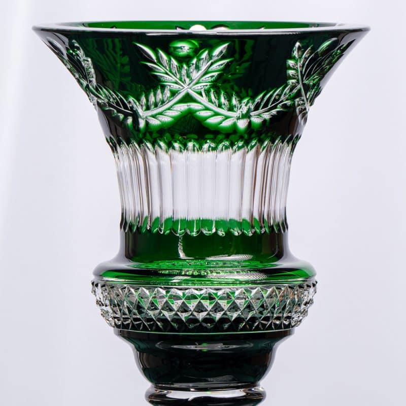 Green Cristallerie de Montbronn Crystal Vase