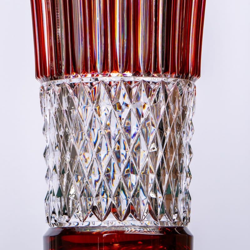 Dark Red Cristallerie de Montbronn Crystal Vase