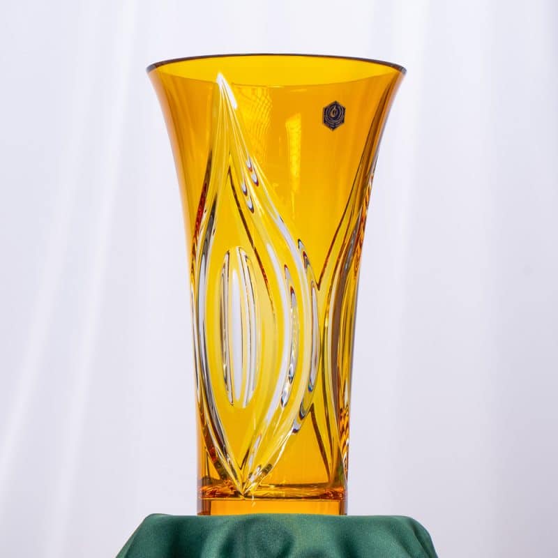 Amber Cristallerie de Montbronn Crystal Vase