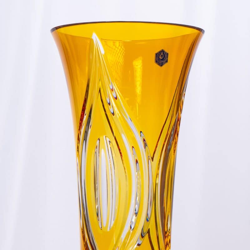 Amber Cristallerie de Montbronn Crystal Vase