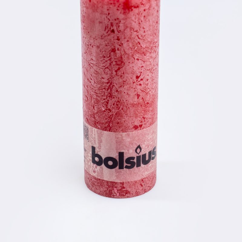 Bolsius Metallic Wine Red Pillar Candle 190x68mm