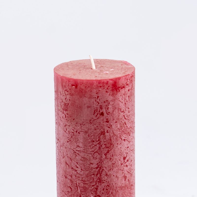 Bolsius Metallic Wine Red Pillar Candle 190x68mm