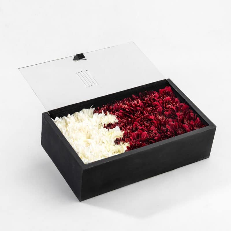 Qatar Flag Floral Box – Maroon and White