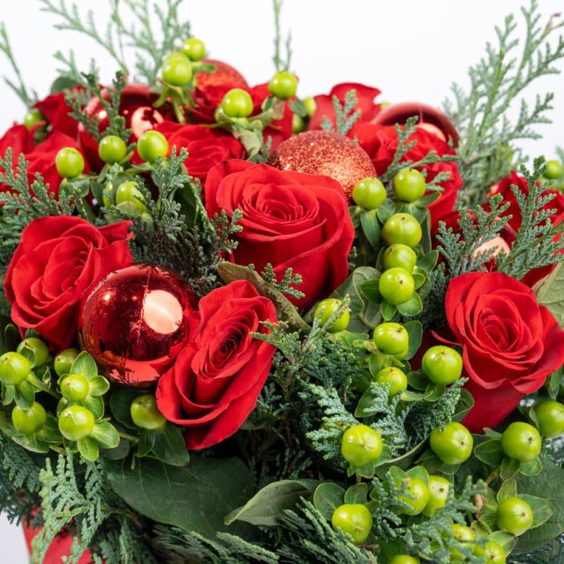 Sparkling Christmas Bouquet with Red Touches