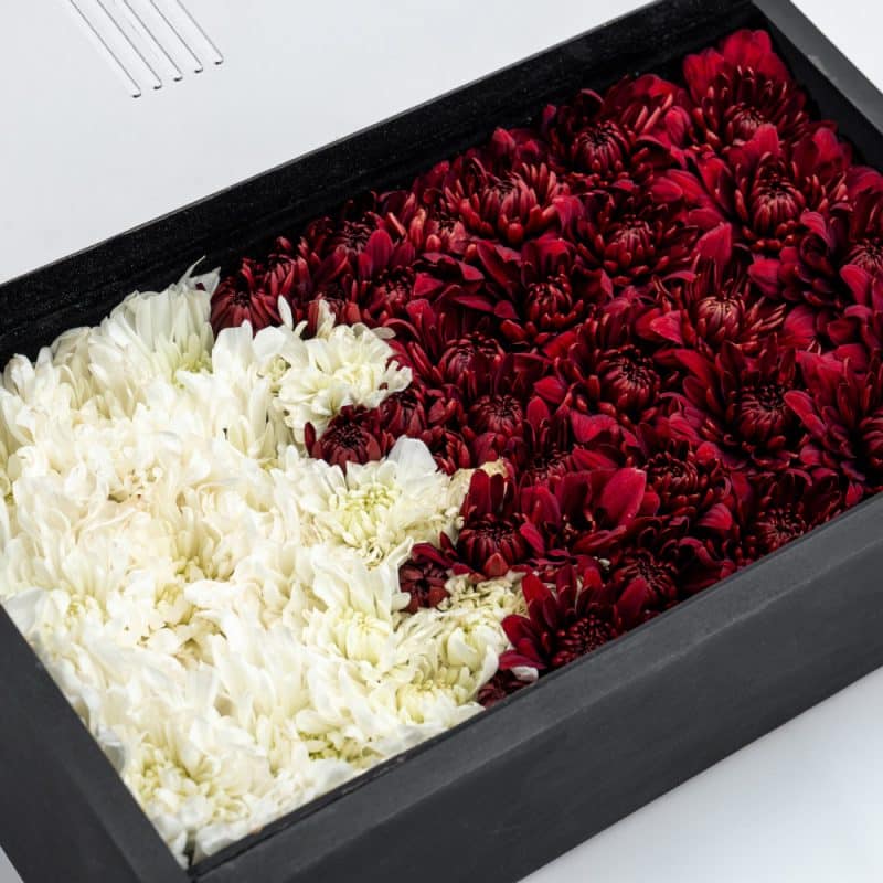 Qatar Flag Floral Box – Maroon and White