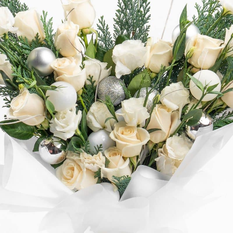 Sparkling Christmas Bouquet with White Touches