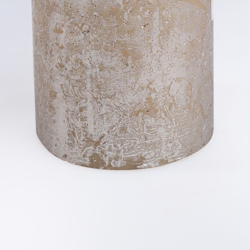 Bolsius Gold Metallic Rustic Pillar Candle - 80x68mm