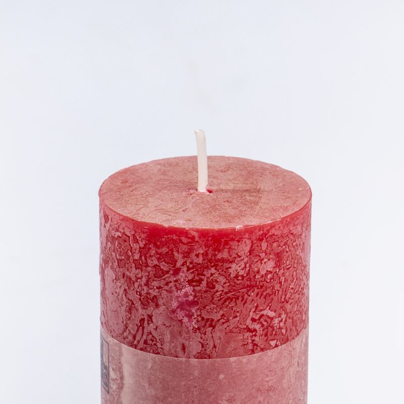 Bolsius Wine Red Textured Pillar Candle 10x5cm