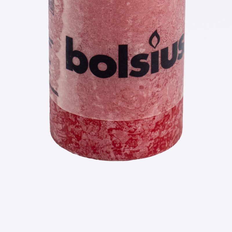 Bolsius Wine Red Textured Pillar Candle 10x5cm