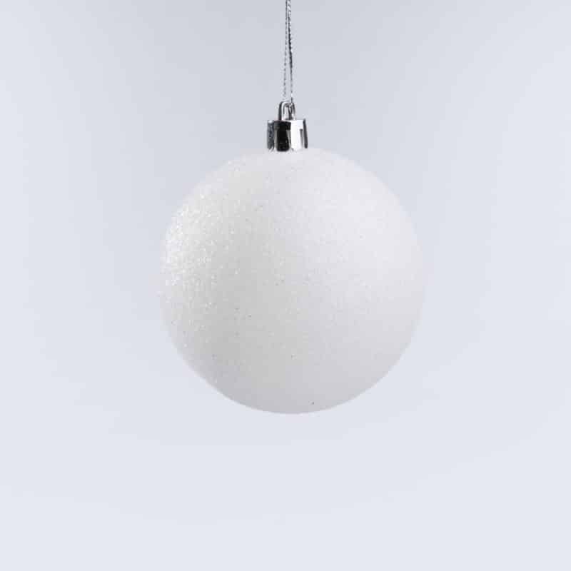 Luxury White Christmas Decoration Hanging Balls Mix - 24 pcs