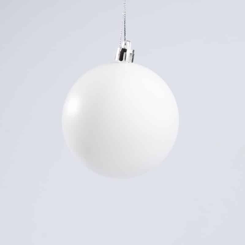 Luxury White Christmas Decoration Hanging Balls Mix - 24 pcs