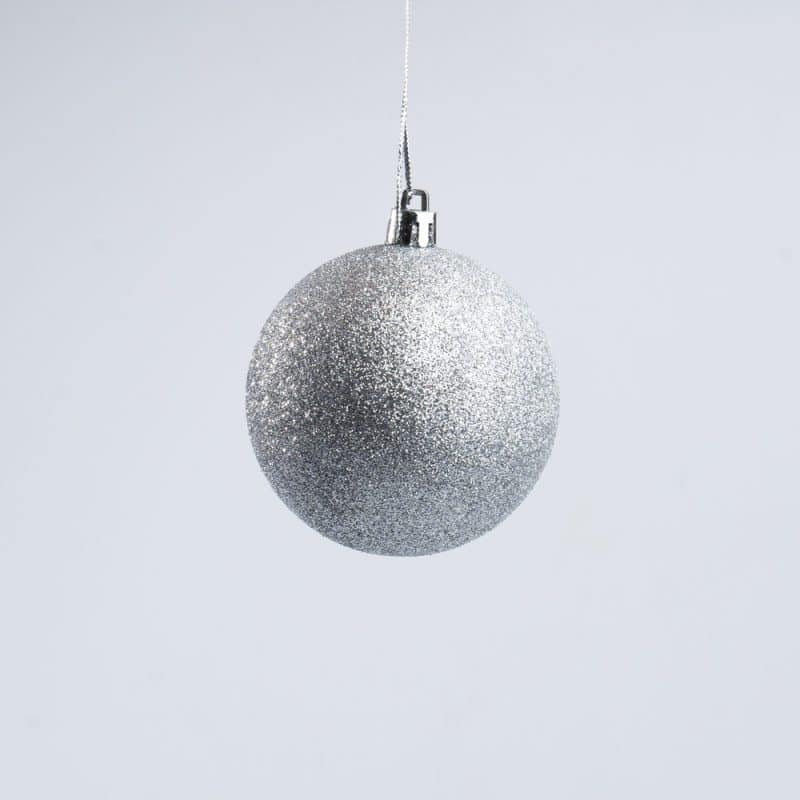 Luxury Sliver Christmas Decoration Hanging Balls Mix - 24 pcs