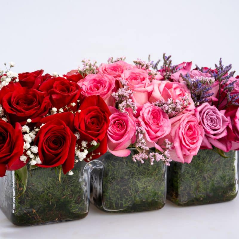 Elegant Roses Bouquet with Gypsophila and Limonium