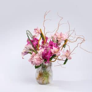 Luxurious Bouquet with Cymbidium, Hydrangea, Calla Lily, Matthiola, and Salix