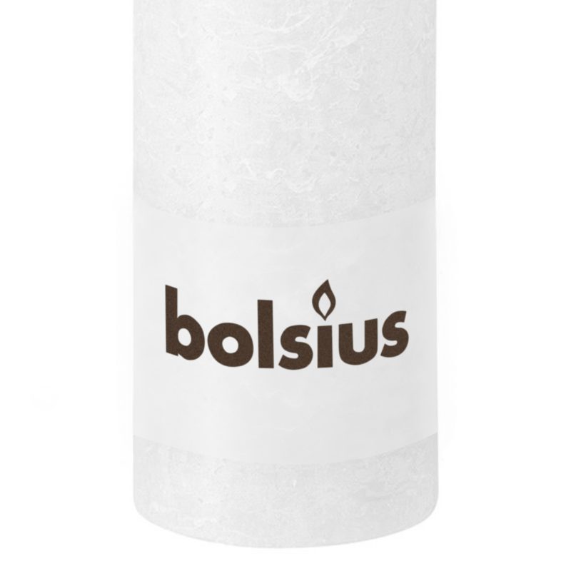 Bolsius White Textured Pillar Candle 10x5cm