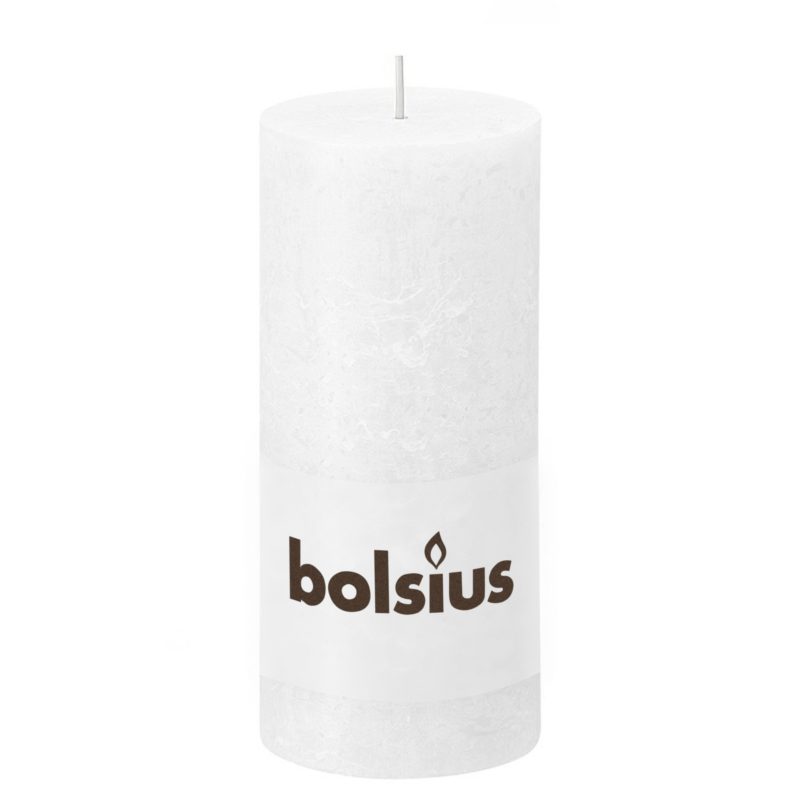 Bolsius White Textured Pillar Candle 10x5cm