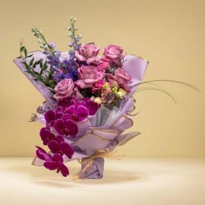 Home 22 Royal Purple Mist - Roses Phalaenopsis Limonium Delphinium